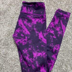 lululemon Purple Black Tie-Dye Leggings Joggers
